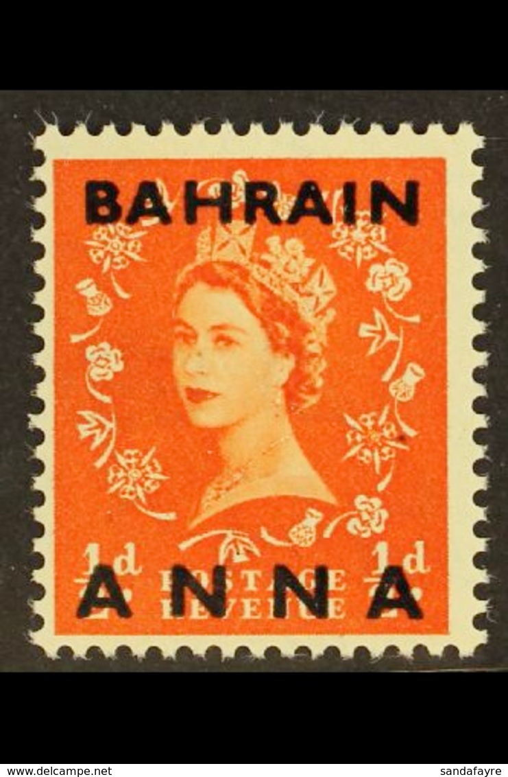 1952-54 ½a On ½d Orange-red With Fraction "½" Omitted, SG 80a, Never Hinged Mint. For More Images, Please Visit Http://w - Bahrein (...-1965)