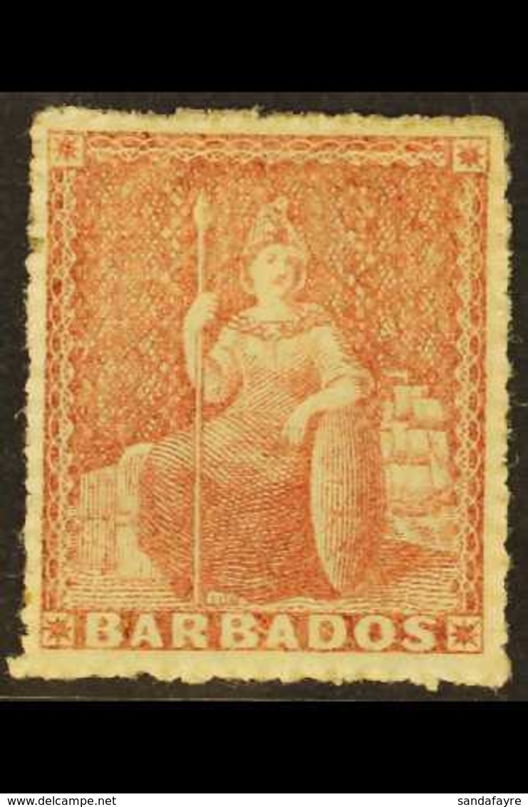1861-70 4d Dull Rose-red Britannia, SG 25, Fine Mint With Good Colour And Large Part Gum. For More Images, Please Visit  - Barbados (...-1966)