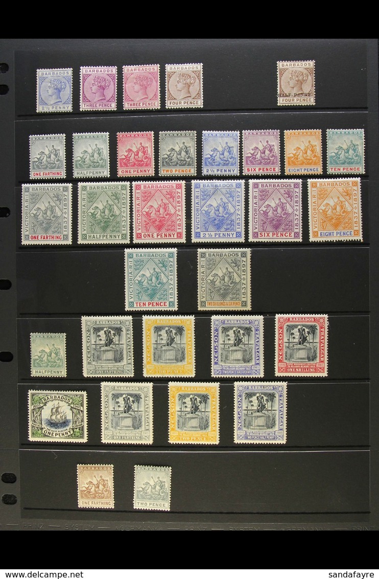 1882-1910 ALL DIFFERENT MINT COLLECTION Presented Neatly On A Stock Page. Includes 1882-86  2½d, 3d Both Shades & 4d, 18 - Barbades (...-1966)