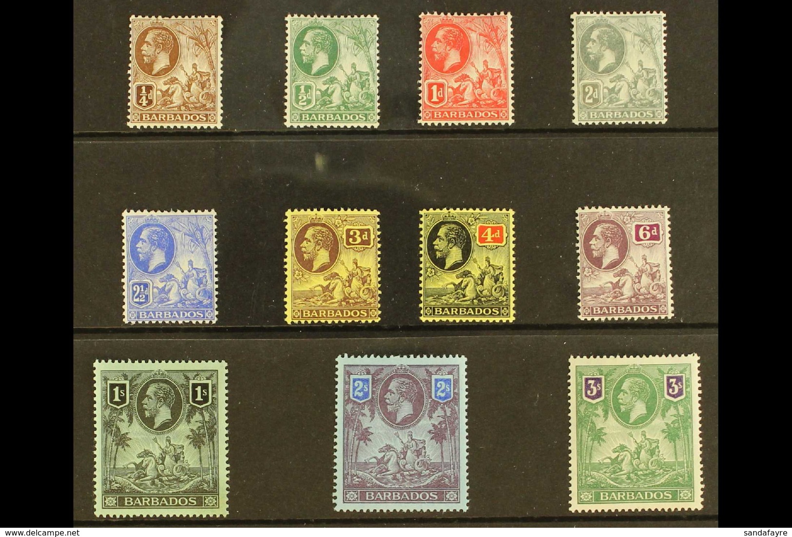 1912-17 Definitive MCA Wmk Complete Set, SG 170/80, NEVER HINGED MINT (11 Stamps) For More Images, Please Visit Http://w - Barbados (...-1966)