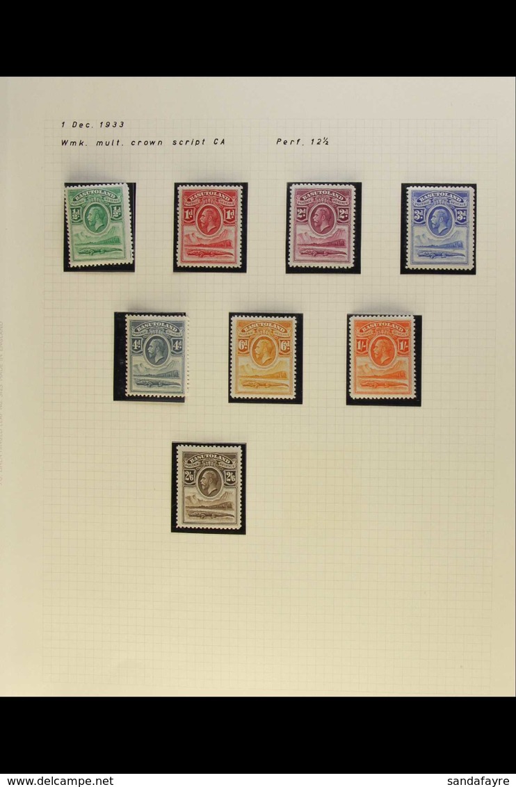 1933-1949 FINE MINT COLLECTION In Hingeless Mounts On Leaves, Inc 1933 Crocodile Set To 2s6d, 1938 Set With Shades Inc 1 - Andere & Zonder Classificatie