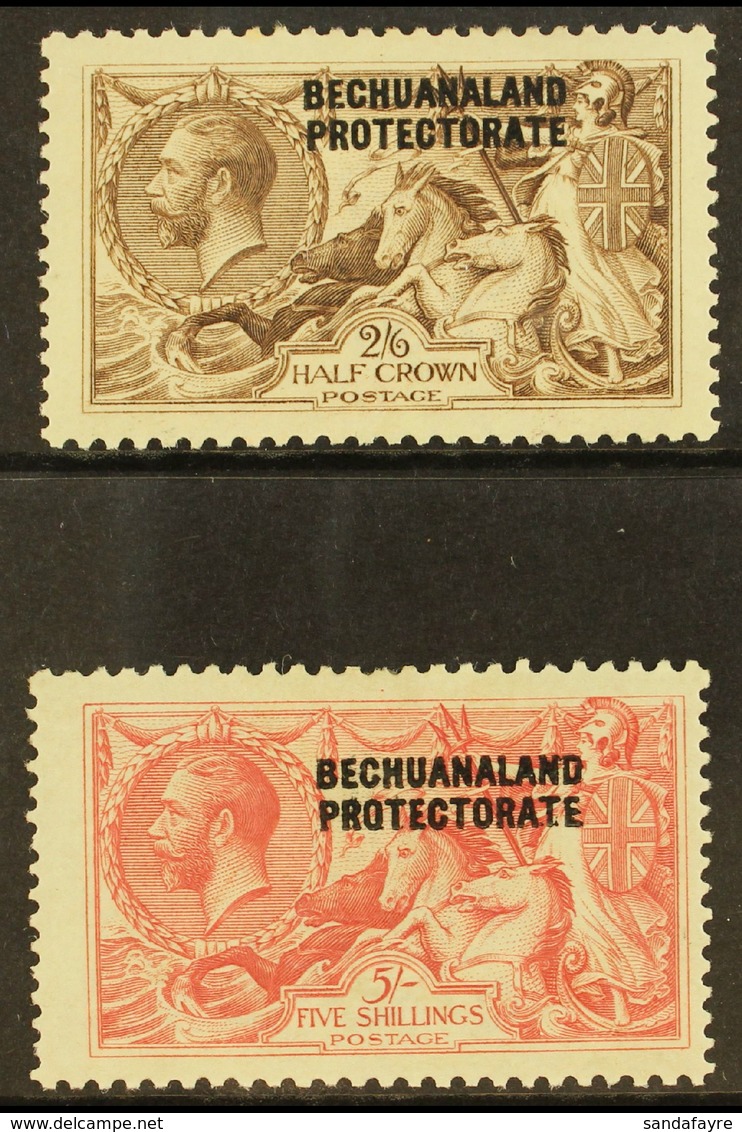 1913-24 2s6d Chocolate-brown, And 5s Rose-carmine Seahorses, Bradbury Printings, SG 88/89, Fine Mint. (2 Stamps)  For Mo - Altri & Non Classificati