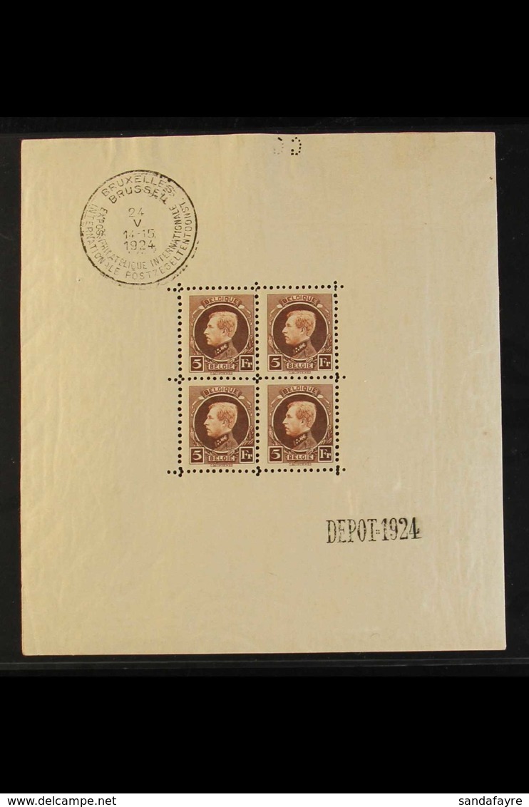 1924 Philatelic Exhibition Mini-sheet (COB BL1, Michel 186 Sheetlet, See Note After SG 321), Never Hinged Mint, Minor Wr - Andere & Zonder Classificatie