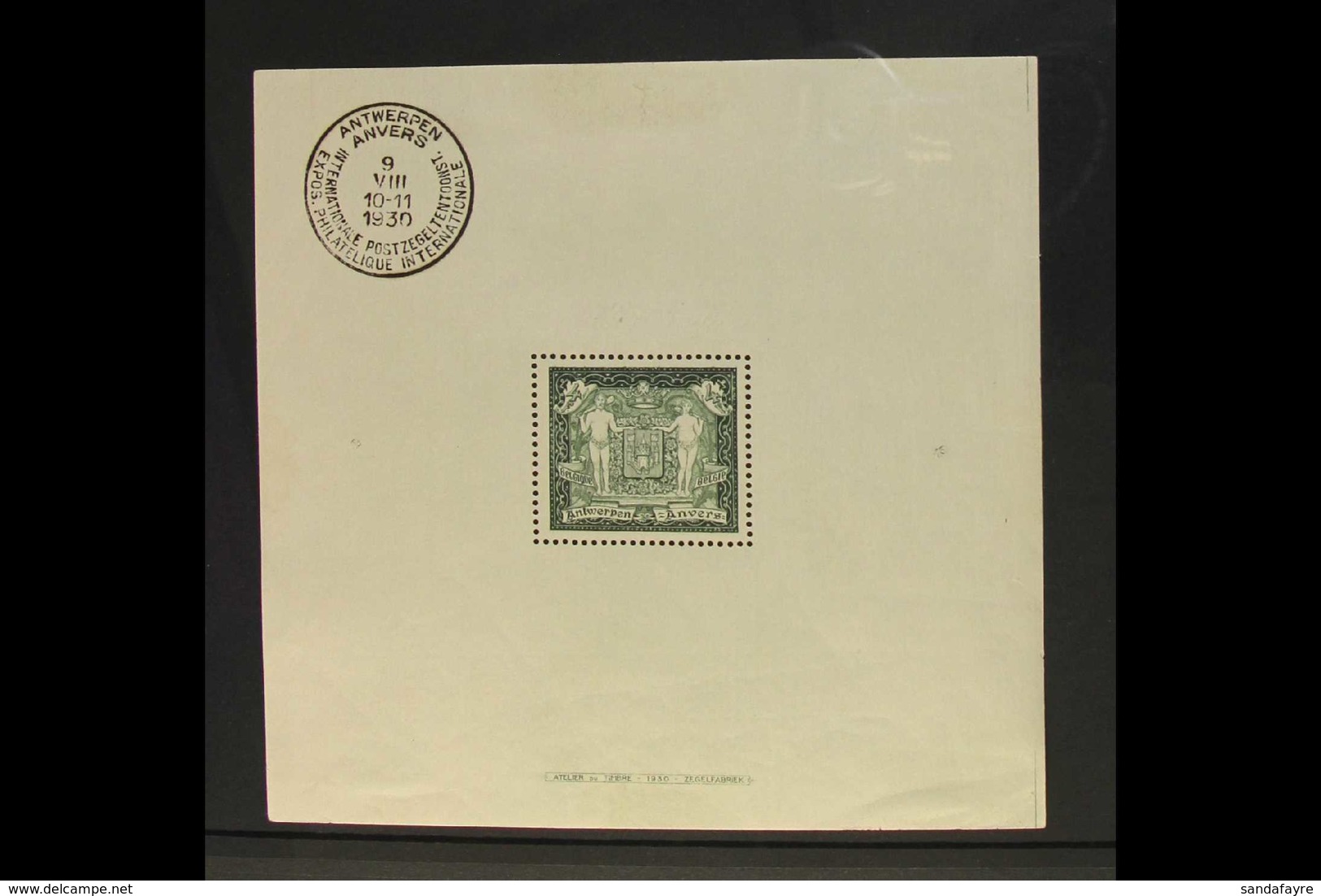 1930 Philatelic Exhibition Mini-sheet (SG MS568, COB BL2, Michel Block 1), Fine Mint, Small Faults, Cat £475. For More I - Andere & Zonder Classificatie
