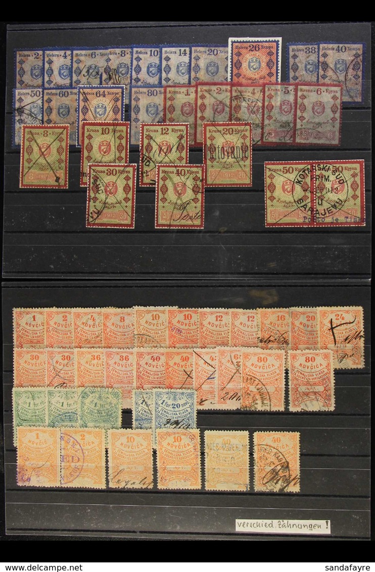 REVENUE STAMPS 1879-1916 Used Collection, Mostly Fine Condition. With 1879 To 1F20 Including 48n; 1886 To 10F Including  - Bosnië En Herzegovina