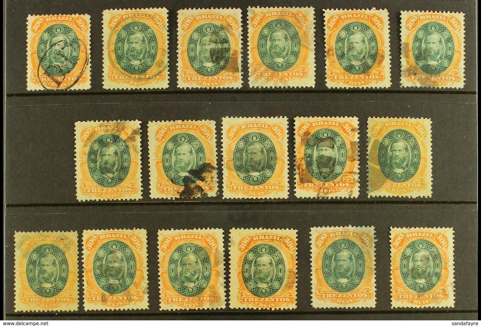 1878 300r Orange & Green, Scott 78, Used Group With A Range Of Different Cancellations, Mostly Fancy, Cork Types, Also " - Andere & Zonder Classificatie