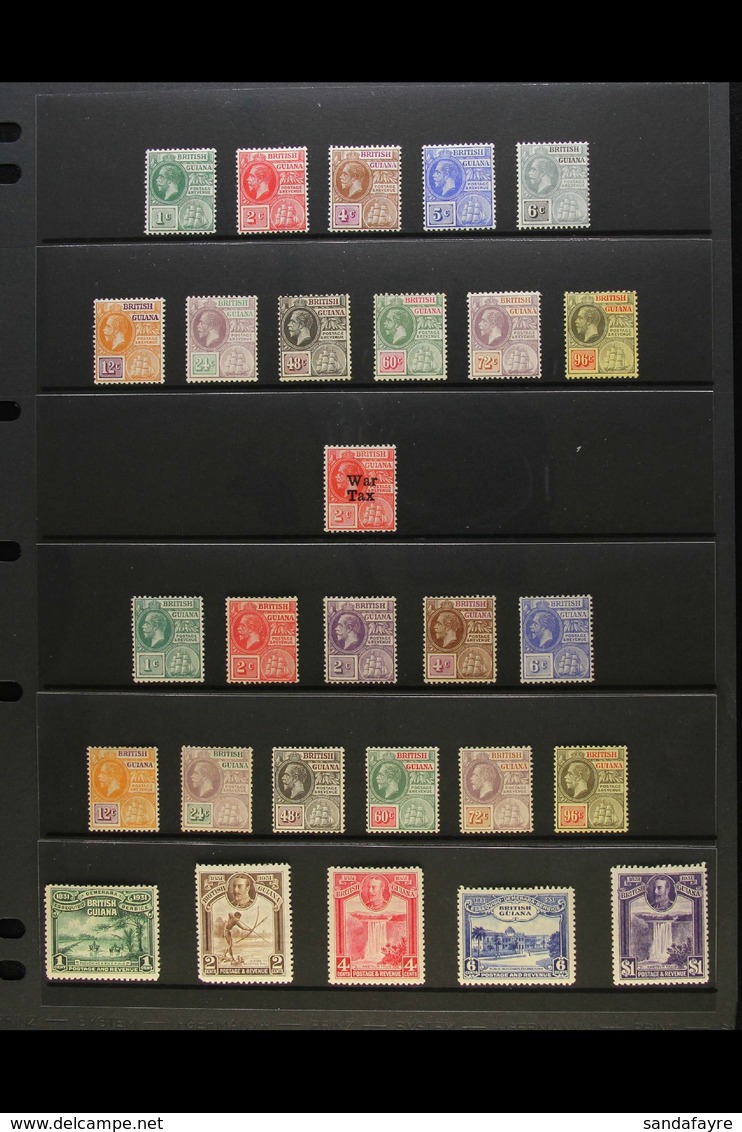 1913-35 COMPLETE MINT COLLECTION Presented On A Pair Of Stock Pages. An Attractive Complete Run From 1913 Definitive Set - Guyana Britannica (...-1966)