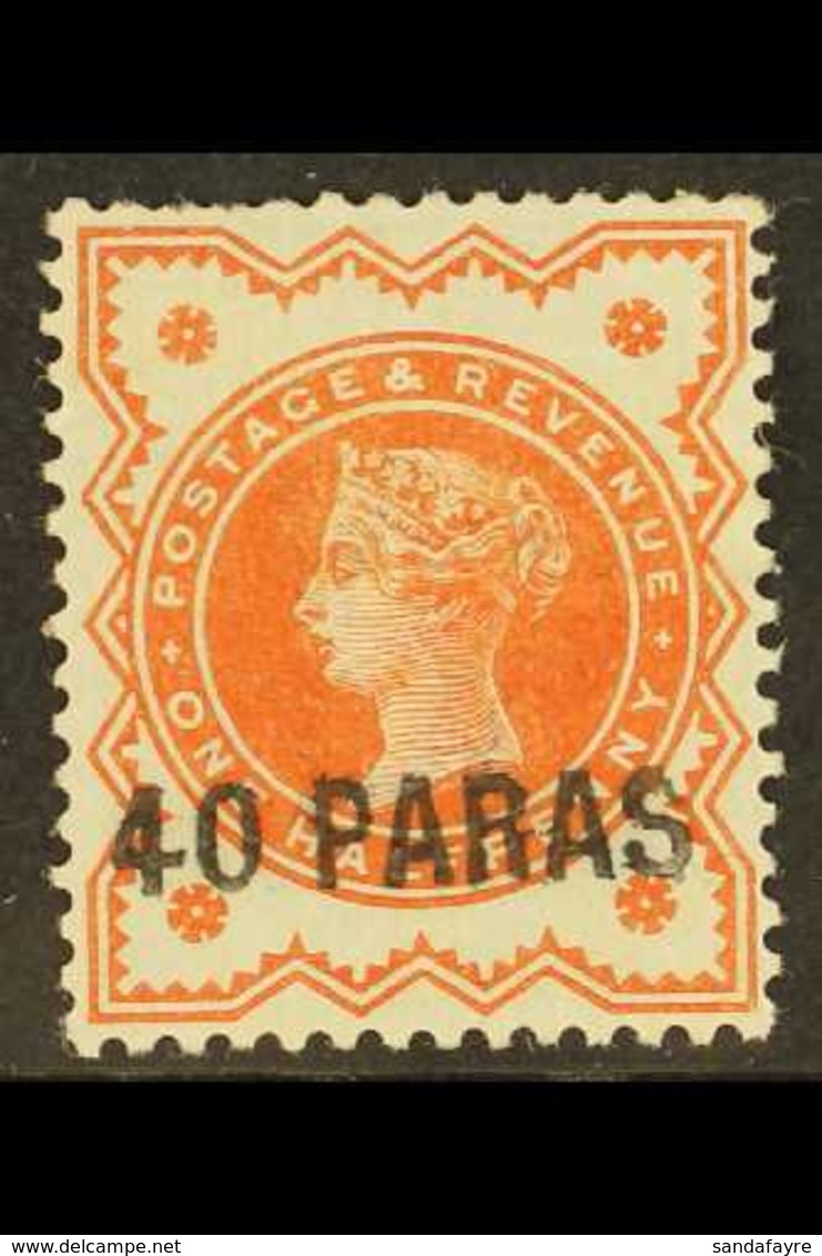 1893 40pa On ½d Vermilion, Handstamped At Constantinople, SG 7, Mint, Faults, Cat.£425. For More Images, Please Visit Ht - British Levant