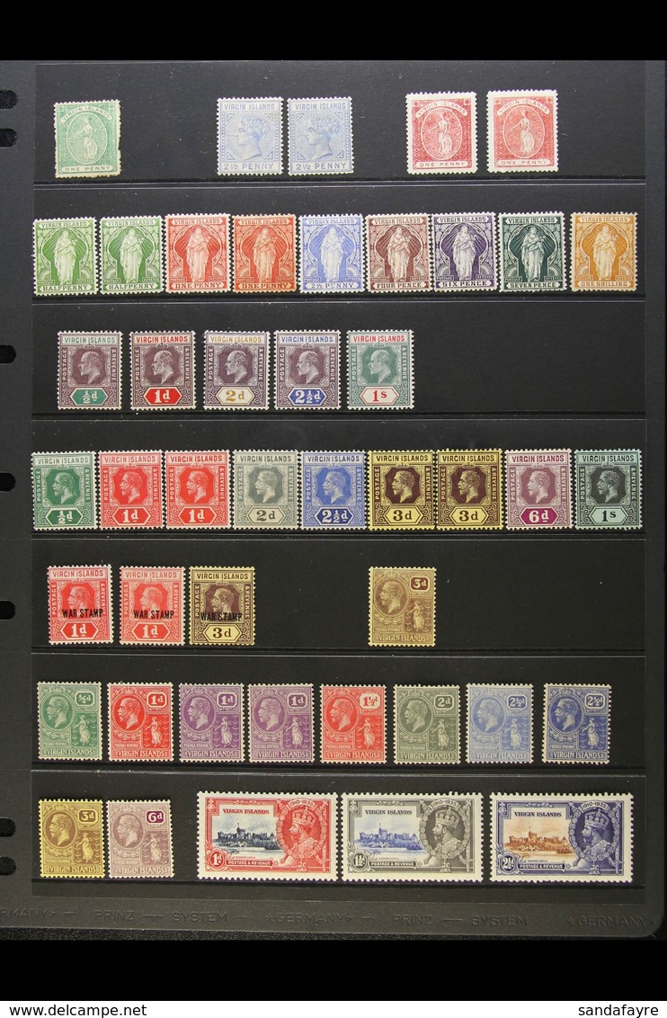 1866-1974 MINT COLLECTION Presented On Stock Pages. Includes QV Ranges To 1s, KEVII Ranges To 1s, KGV Ranges To 1s, KGVI - British Virgin Islands