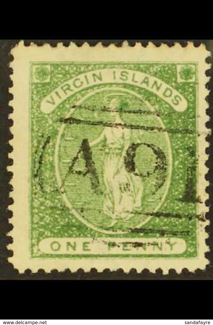 1878 1d Green, Watermark Upright, SG 22b, Fine Used With Upright A91 Cancel. For More Images, Please Visit Http://www.sa - Britse Maagdeneilanden