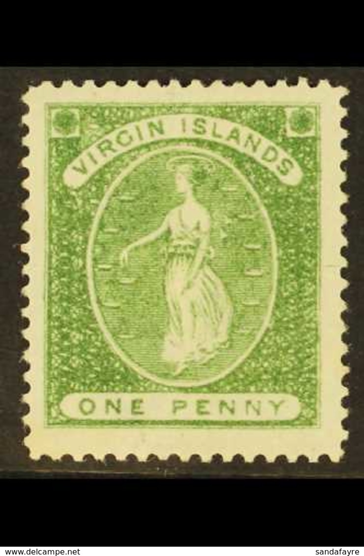 1878 1d Green, Watermark Upright, SG 22b, Fine Mint.  For More Images, Please Visit Http://www.sandafayre.com/itemdetail - Britse Maagdeneilanden