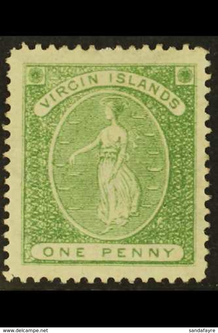 1878 1d Yellow-green, SG 22a (position 18), Fine Mint. For More Images, Please Visit Http://www.sandafayre.com/itemdetai - British Virgin Islands