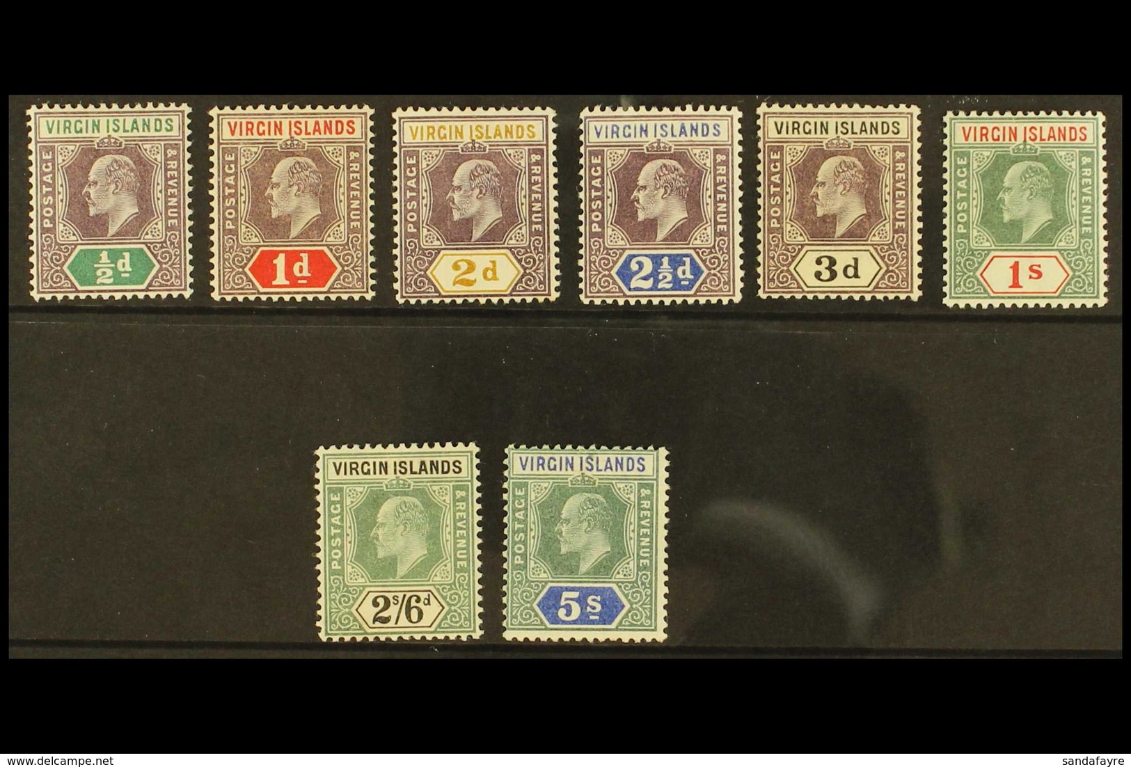 1904 Complete KE7 Set, SG 54/62, Very Fine Mint. (9 Stamps) For More Images, Please Visit Http://www.sandafayre.com/item - Britse Maagdeneilanden