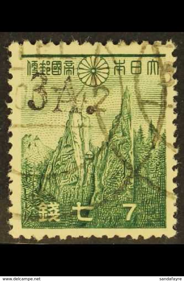 JAPANESE OCCUPATION 1942 3a On 7s Green, Diamond Mts, SG J51, Superb Used. For More Images, Please Visit Http://www.sand - Birma (...-1947)