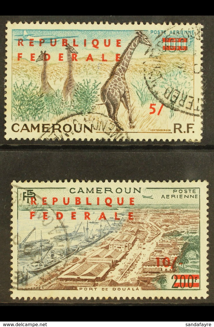 1961 5s On 100f & 10s On 200f Air "Republique Federale" Overprints SMALL NUMERALS Varieties, Yvert 49a/50a, Fine Used. ( - Other & Unclassified