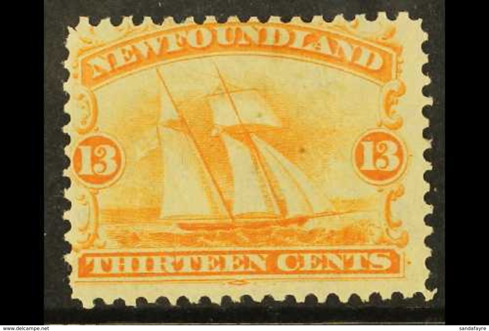 1865 13c Orange Yellow, Schooner, SG 29, Fine Mint. For More Images, Please Visit Http://www.sandafayre.com/itemdetails. - Andere & Zonder Classificatie