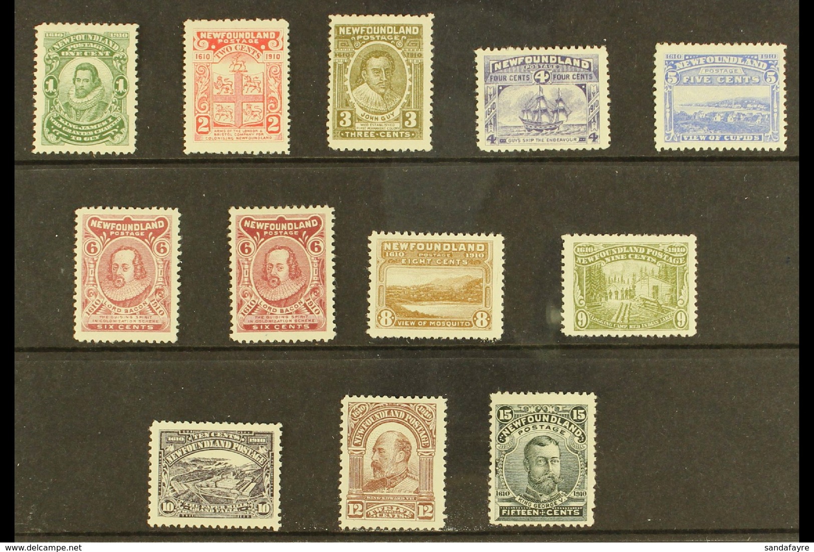 1910 Tercentenary Of Colonization Complete Set Perf 12, SG 95/105, Including Both Types 6c, Fine Fresh Mint. (12 Stamps) - Andere & Zonder Classificatie