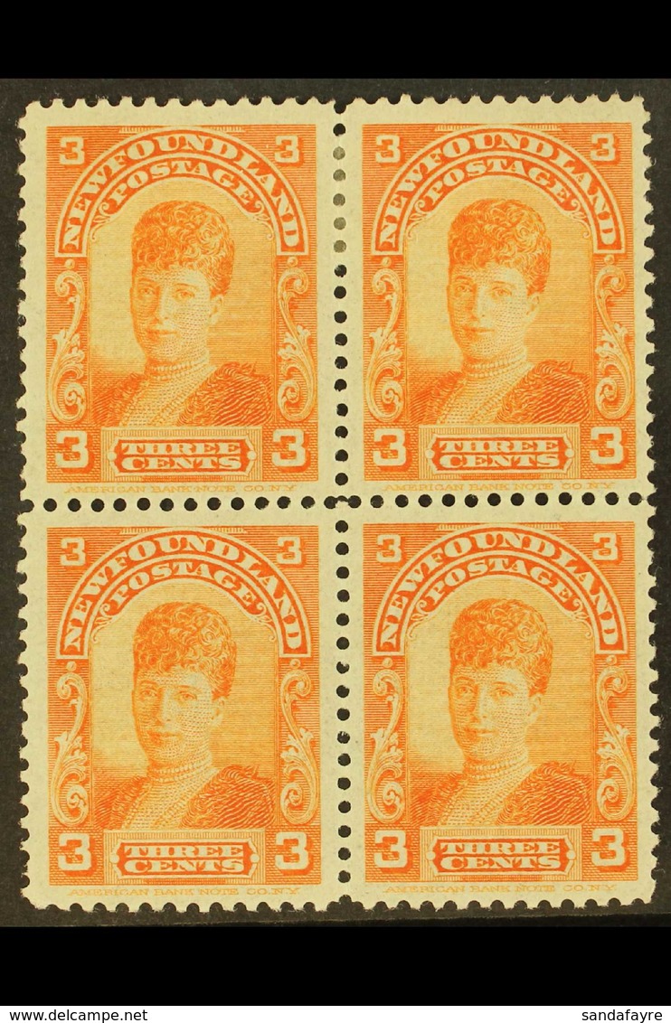 1918 3c Red-orange On Bluish Queen Alexandra, SG 88c, Fine Mint Block Of Four. For More Images, Please Visit Http://www. - Andere & Zonder Classificatie