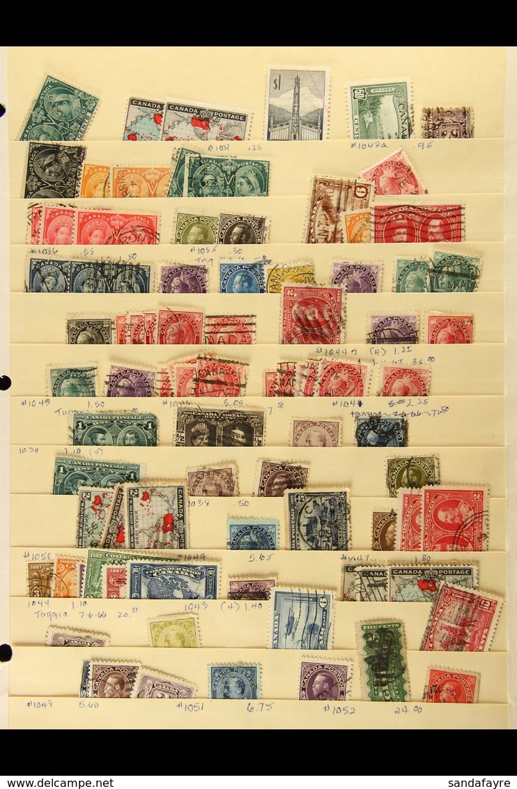 1859-1980's USED RANGES On Pages, Inc 1859 To 17c, 1870-88 Large Queens To 6c, 12½c & 25c (x3), Small Queens (x44), 1897 - Other & Unclassified