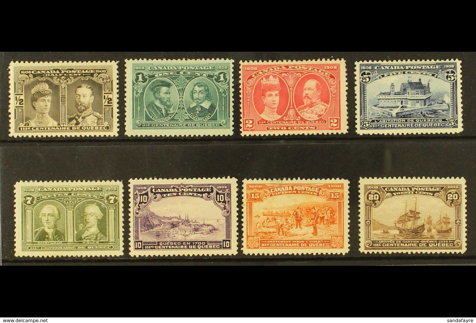 1908 Quebec Tercentenary Complete Set, SG 188/95, Mint, 15c With Small Greasy Spot At Top, Fresh Colours, Cat £550 (8 St - Other & Unclassified