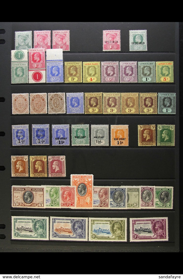 1900-1935 VERY FINE MINT COLLECTION. Includes 1900 QV Set Inc 1d Both Shades Plus 1d "Specimen" Opt, 1902-03 ½d "Specime - Cayman Islands