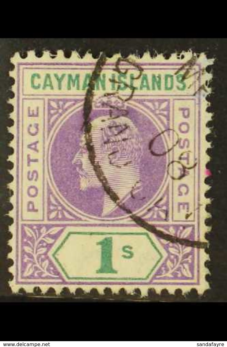 1907 1s Violet & Green, SG 15, Fine Cds Used For More Images, Please Visit Http://www.sandafayre.com/itemdetails.aspx?s= - Cayman Islands