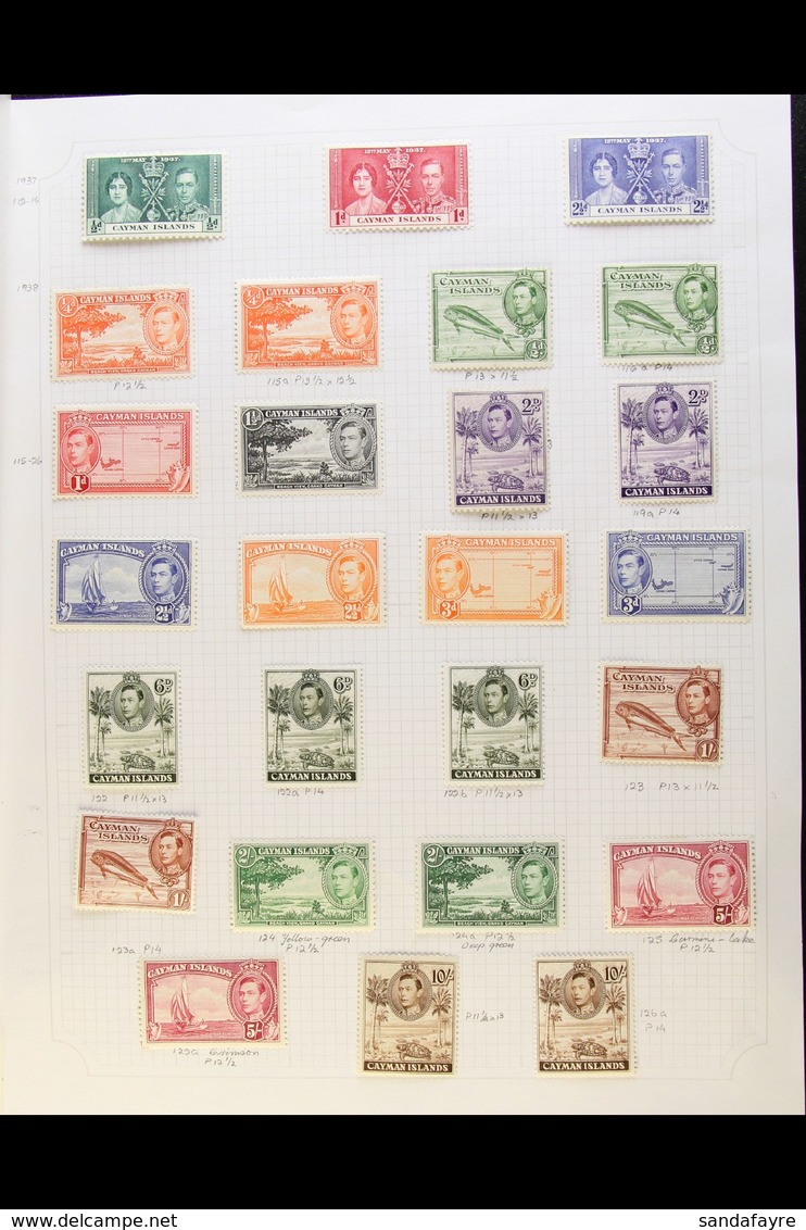 1937-50 KGVI COMPLETE MINT COLLECTION A Fine Lot Displayed On Pages, Incl. 1938-48 Set With All SG Listed Shades And Per - Cayman Islands