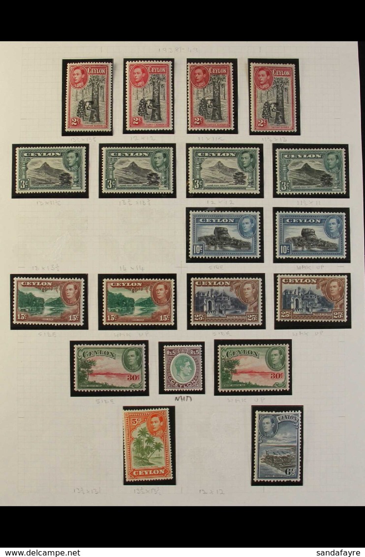 1937-52 VERY FINE MINT COLLECTION KGVI COMPLETE For The Basic Issues With 1938-49 Definitives Set With Additional Perfs  - Ceylon (...-1947)