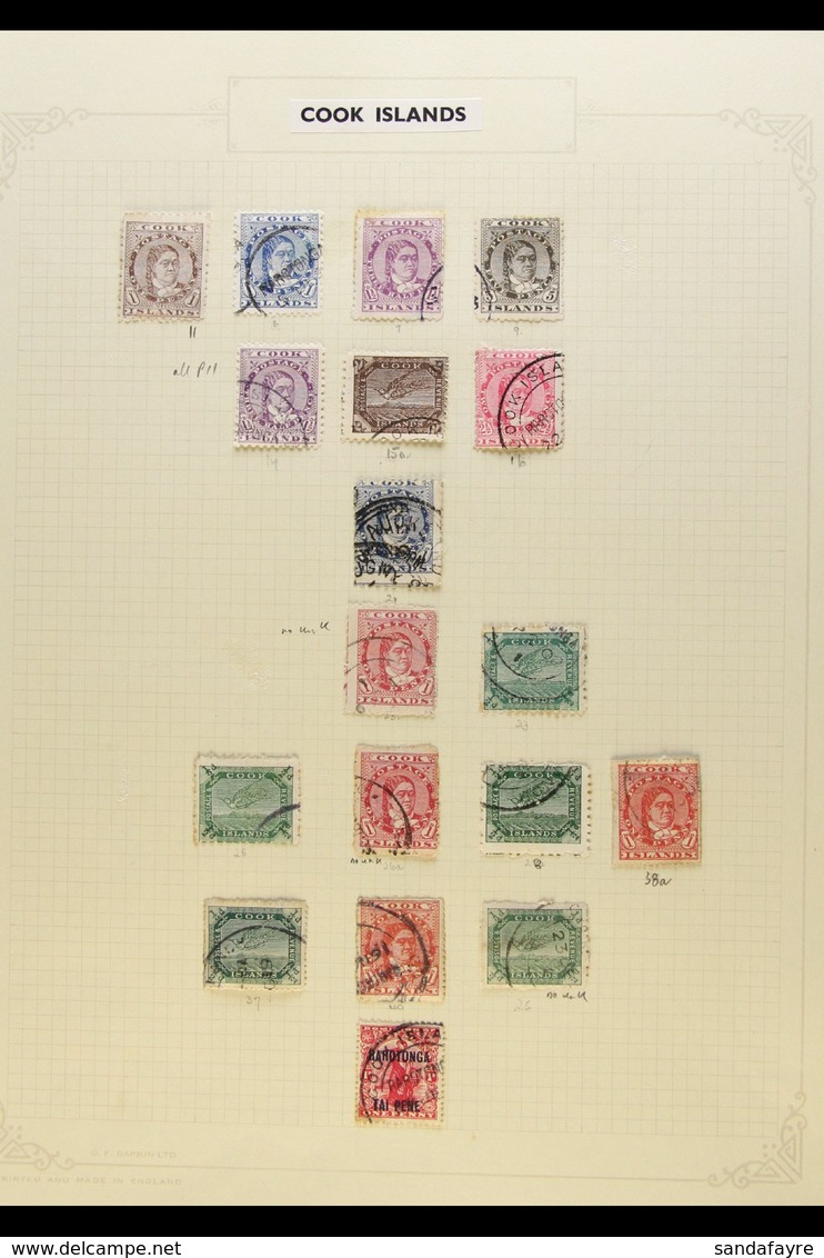 1893-1949 FINE USED COLLECTION On Leaves, Inc 1893-1900 Perf 12x11½ To 5d And Perf 11 To 2½d, 1899 ½d On 1d, 1924-27 To  - Cookeilanden