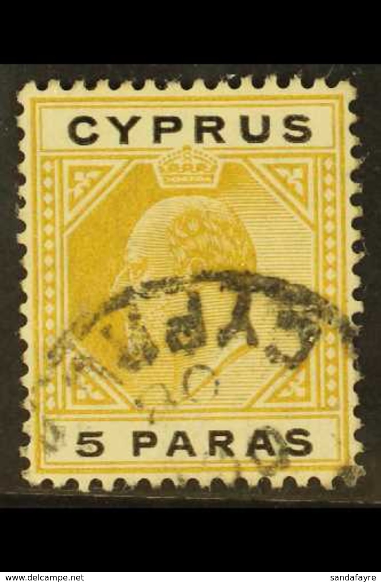 1904-10 5pa Bistre & Black "BROKEN TOP LEFT TRIANGLE" Variety, SG 60a, Fine Used For More Images, Please Visit Http://ww - Other & Unclassified
