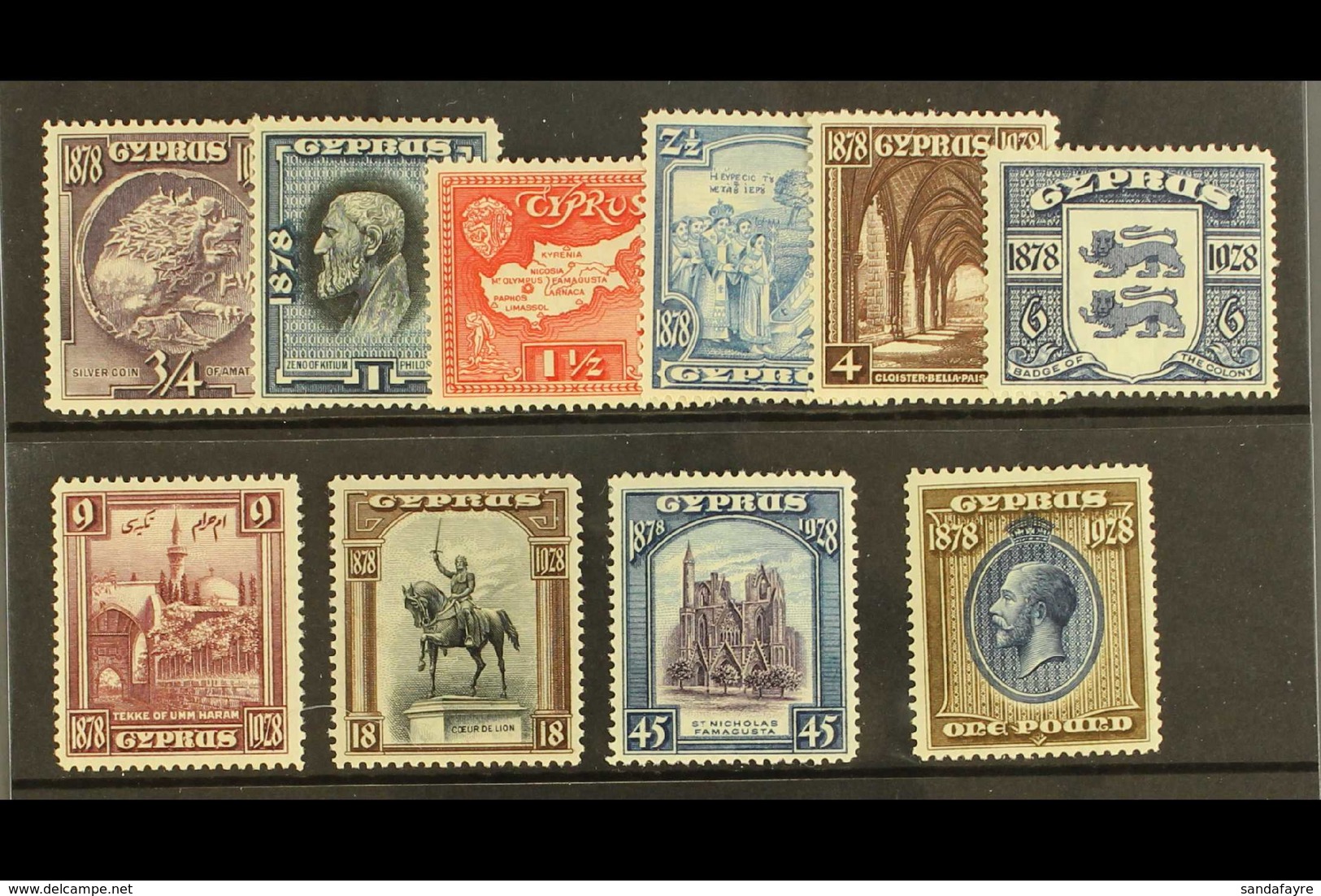 1928 Complete Anniversary Set SG 123/132, Fine Mint. (10 Stamps) For More Images, Please Visit Http://www.sandafayre.com - Other & Unclassified