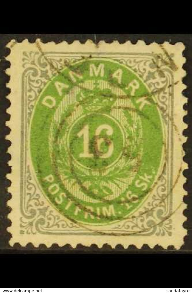 1870-74 16sk Light Green & Grey (SG 48, Facit 24b, Michel 20 I A), Very Fine Used With "53" Numeral Duplex Cancel Of Ran - Andere & Zonder Classificatie