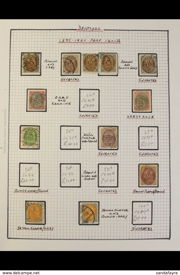 1875-1952 ATTRACTIVE FINE USED COLLECTION On Leaves, All Different, Includes 1875-1903 Perf 14x13½ Set To 50o (x2) & 100 - Other & Unclassified