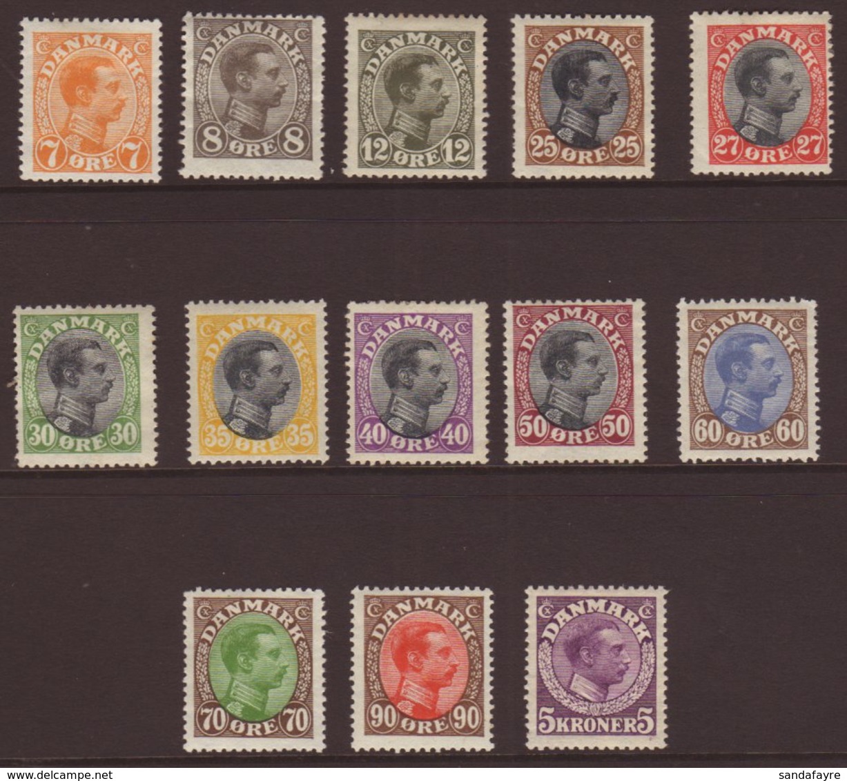 1918-20 King Christian Definitives Complete St, Mi 97/109, Fine Mint. (13 Stamps) For More Images, Please Visit Http://w - Andere & Zonder Classificatie
