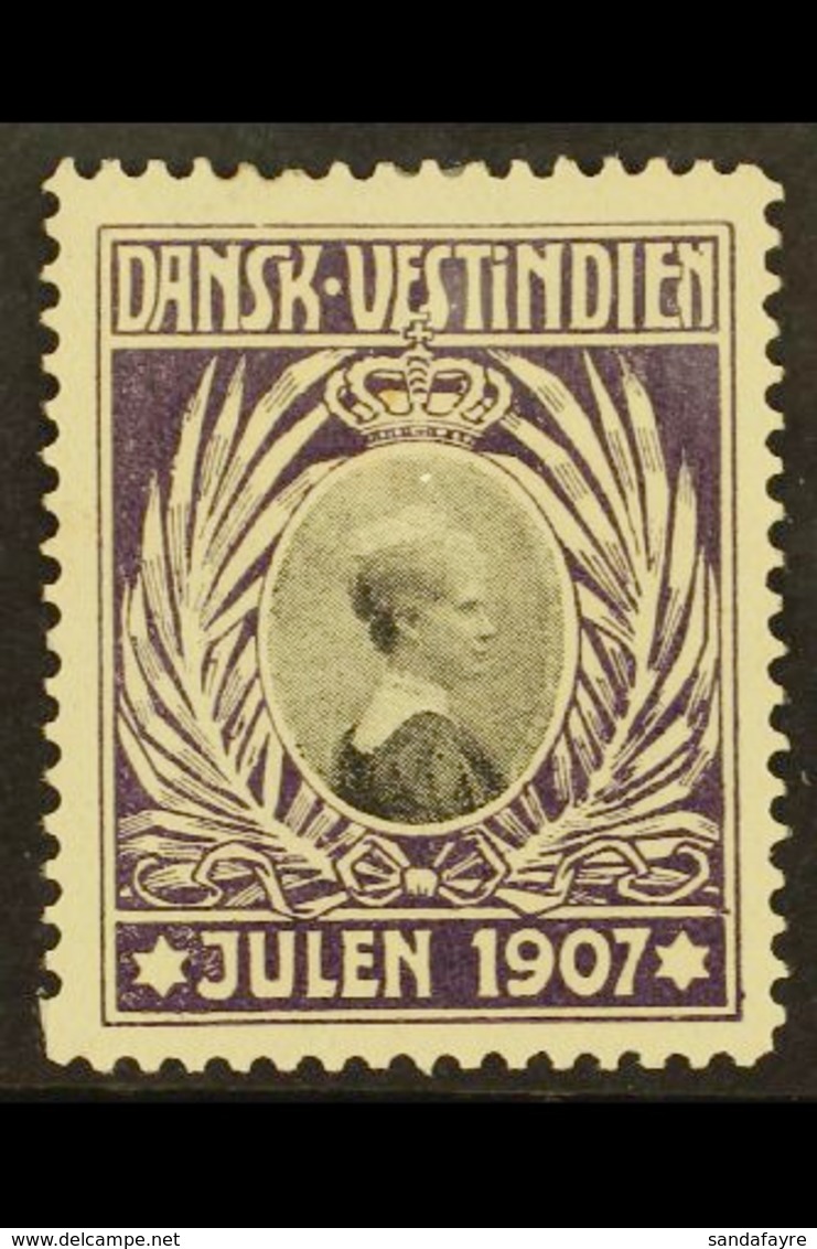 CHRISTMAS SEAL 1907 'Julen' Christmas Seal, Fine Mint, Very Fresh & Scarce.  For More Images, Please Visit Http://www.sa - Deens West-Indië
