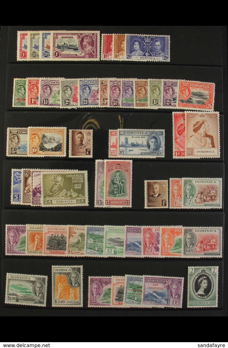 1935-1970 COMPLETE MINT COLLECTION On Stock Pages, All Different, Includes 1935 Jubilee Set, 1938-47 Set, 1948 Wedding S - Dominica (...-1978)