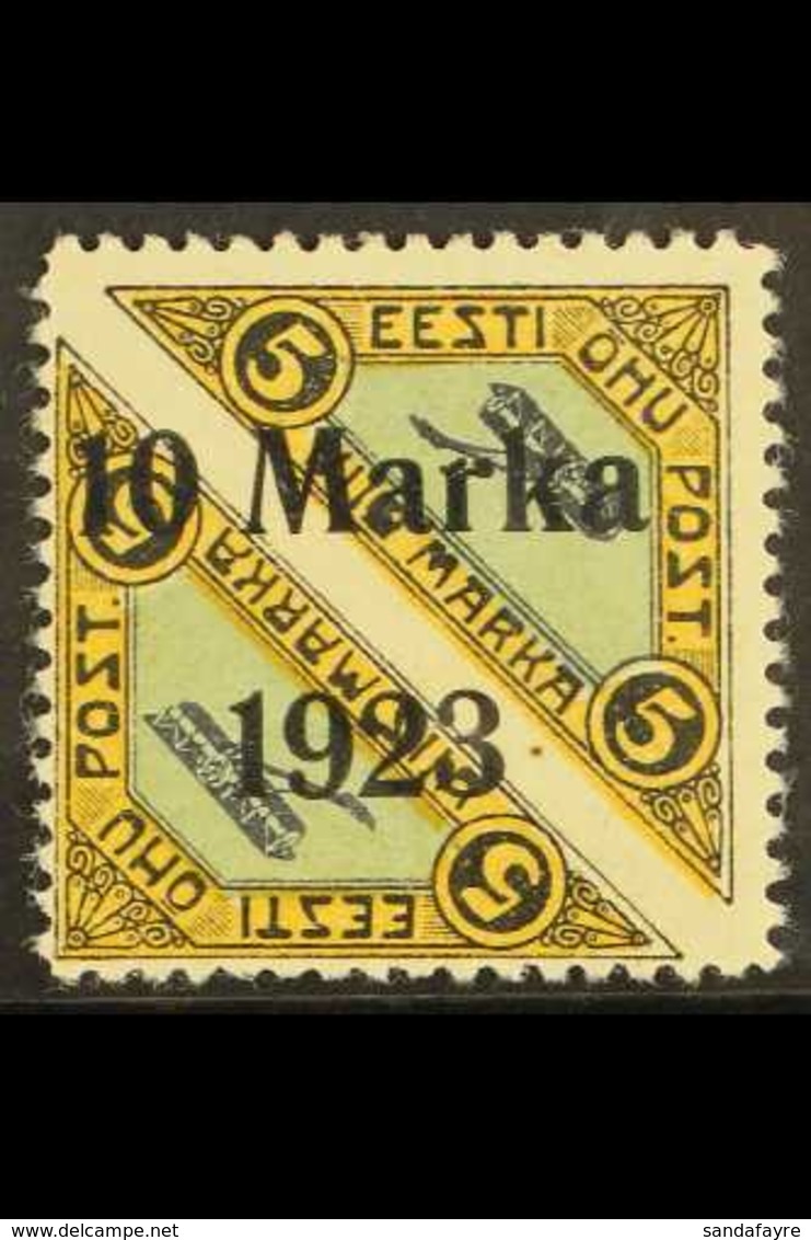 1923 10m On 5m + 5m Air Pair, Yellow, Blue & Black, Perf 11½, Mi 43A, SG 46a, Very Fine Mint For More Images, Please Vis - Estland