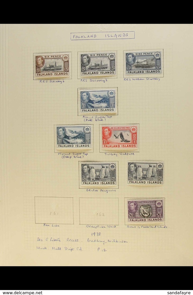 1937 - 1962 MINT AND USED COLLECTION WITH COVERS Interesting Collection With 1937 Coronation Set On Cover And On Reg. Co - Falkland Islands