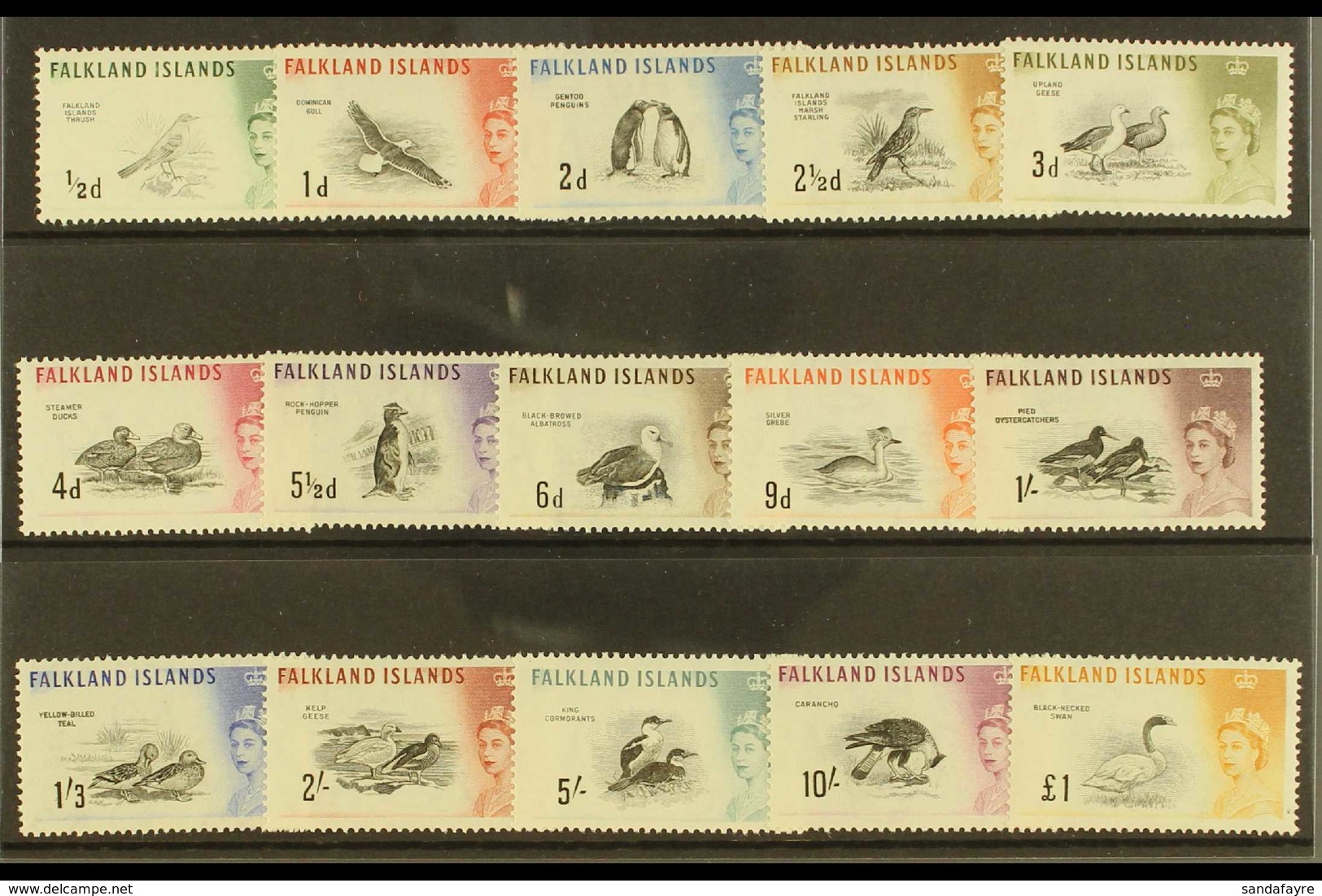 1960-66 Complete Definitive Set, SG 193/207, Very Lightly Hinged Mint (15 Stamps) For More Images, Please Visit Http://w - Falklandeilanden