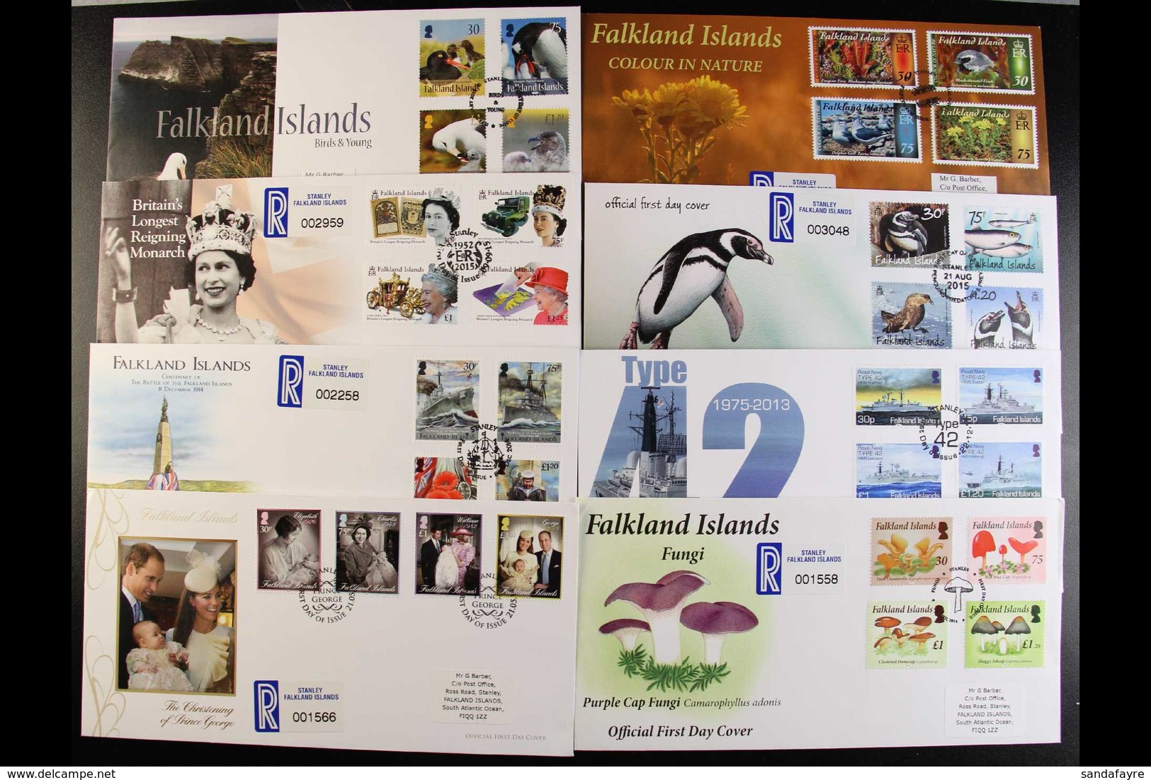 2013-2015 FIRST DAY COVERS All Different Illustrated Fdc's, Inc 2013 Colour In Nature Set And Shallow Marine Surveys & P - Falklandinseln