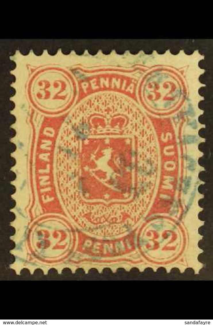 1875 32p Rose-carmine Arms, Perf 14 X 13½, Michel 11, Fine Used With Neat Blue Cancel. For More Images, Please Visit Htt - Other & Unclassified