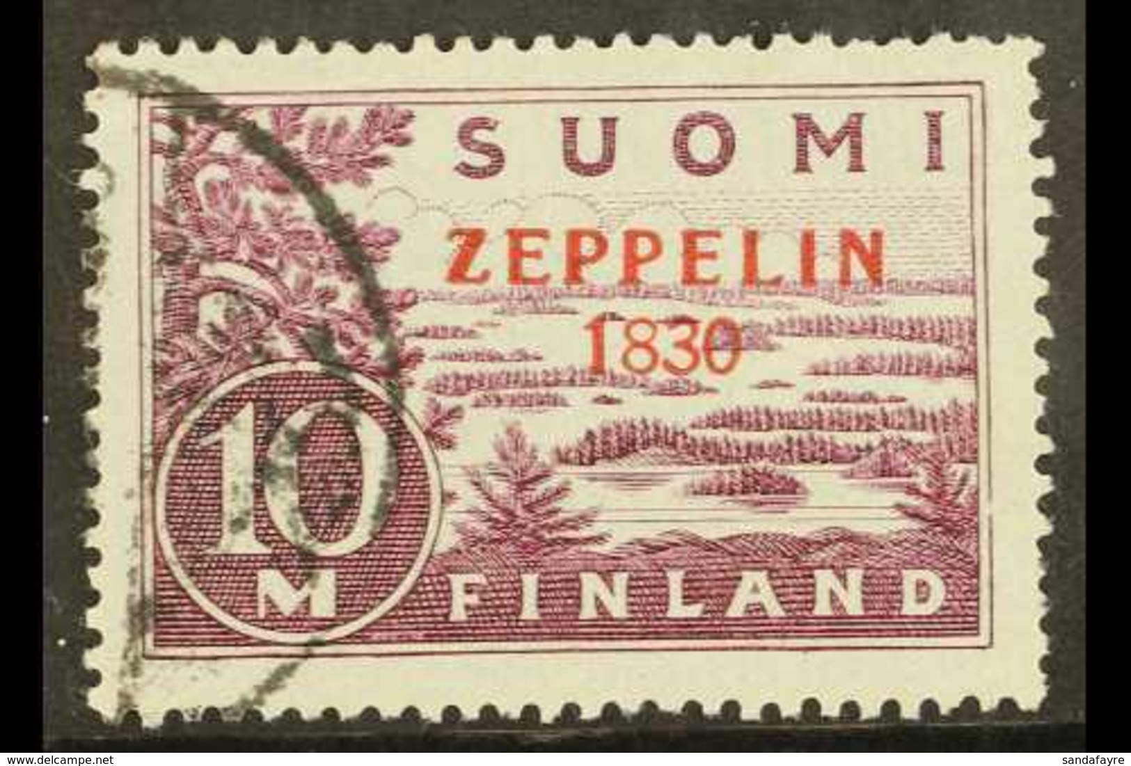 ZEPPELIN FORGERY 1930. 10m Pale Lilac Air Issue Bearing "1830 For 1930" Opt'd Variety, As SG 281a, Mi 161 I, Cds Used Fo - Other & Unclassified