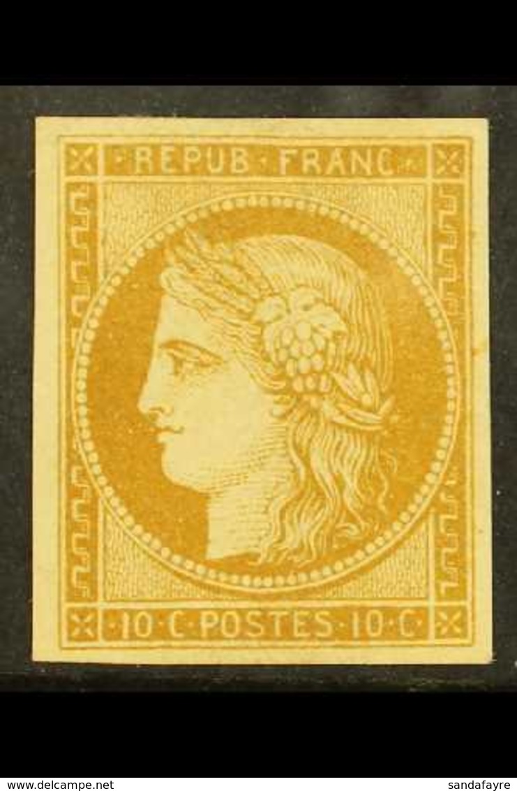 1850 10c Yellow- Bistre, SG 1 (Yvert 1a), Very Fine Mint With 4 Good Margins, Brownish Streaky Gum. For More Images, Ple - Autres & Non Classés