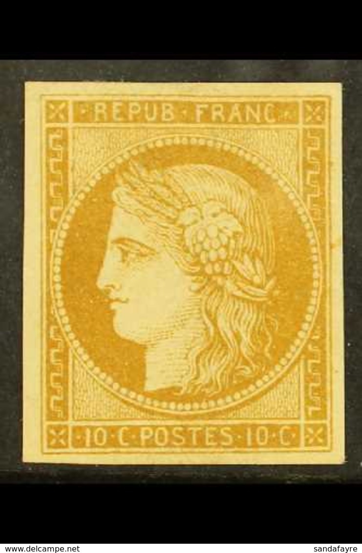 1850 10c Yellow- Bistre, SG 1 (Yvert 1a), Very Fine Mint With 4 Good Margins, Brownish Streaky Gum. For More Images, Ple - Altri & Non Classificati