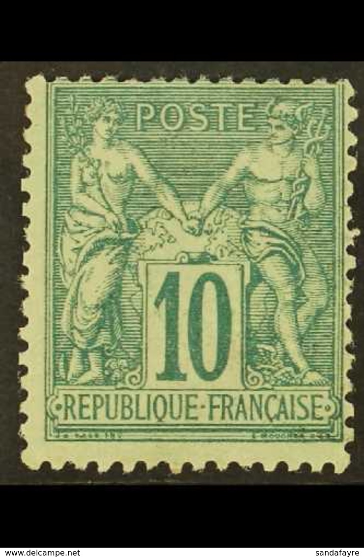 1876-85 10c Green Sage Type II (SG 231, Yvert 76), Mint Regummed, Centred To Top Right, Fresh & Scarce, Cat £1,500. For  - Sonstige & Ohne Zuordnung