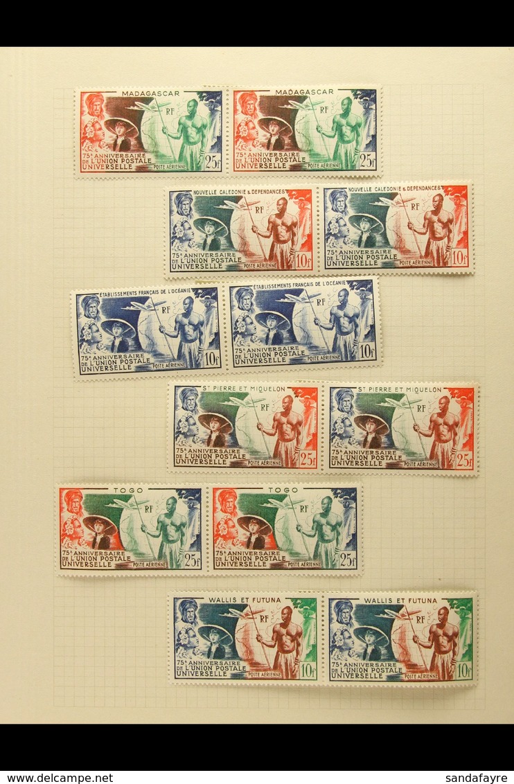 1949 U.P.U. 75th ANNIVERSARY The Complete Omnibus Set In Horizontal Pairs, Very Fine Mint. (12 Pairs) For More Images, P - Other & Unclassified