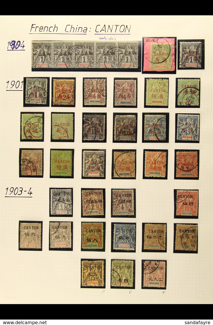 CANTON 1901-1919 USED COLLECTION In Hingeless Mounts On Leaves, Inc 1901-02 Most Vals To 30c, 40c & 50c, 1903-04 Most Va - Andere & Zonder Classificatie