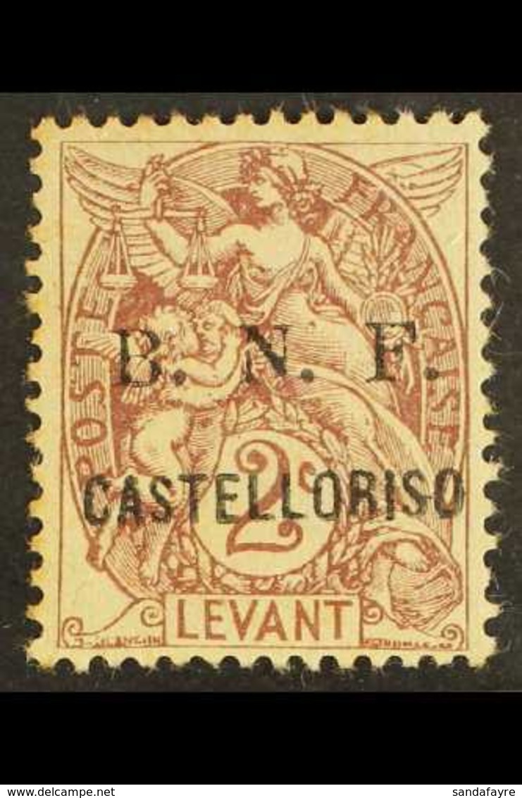 CASTELROSSO 1920 2c Lilac Brown With "S" For "Z" In "CASTELLORIZO" Variety, Yv 2a (A), Mint With Toned Gum For More Imag - Sonstige & Ohne Zuordnung