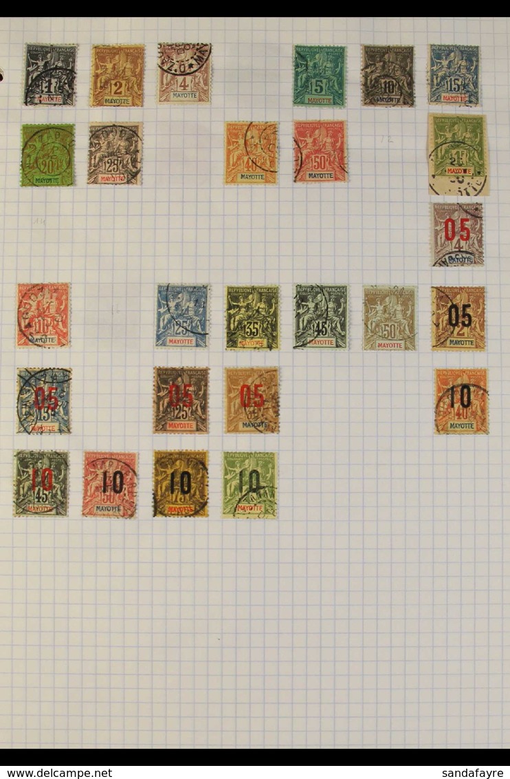 COMORO ISLANDS A Most Useful, All Different FINE USED Collection On Pages. With ANJOUAN Including 1892-99 50c & 75c, 191 - Sonstige & Ohne Zuordnung