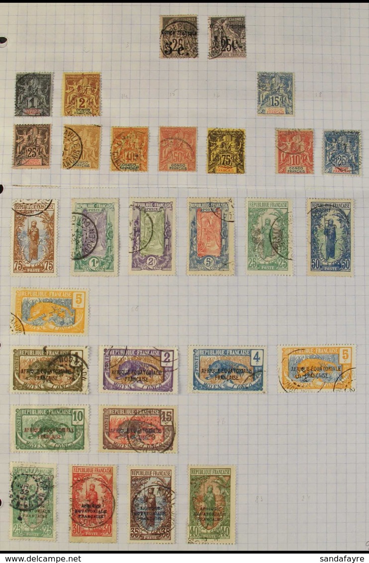CONGO 1891-1933 All Different FINE USED Collection On Pages. With 1891-92 5c On 25c And 10c On 25c; 1892-1900 "Tablet" M - Other & Unclassified